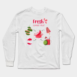 Watermelon Fresh Summer Fruit Long Sleeve T-Shirt